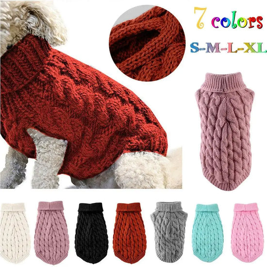 Pet Dog Sweater Small Dog Clothes Fashion Autumn Winter Solid Knitting Warm Comfort Clothing Cat Puppy Clothes Costume