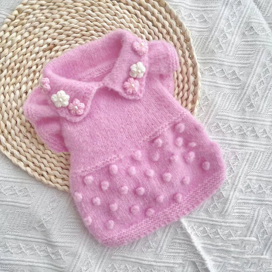2025 Pink Solid-Color Pet Sweater Pure-Color Dog Clothing Teddy Two-Leg Knit Top Poodle Warm Pullover Pet Supplies